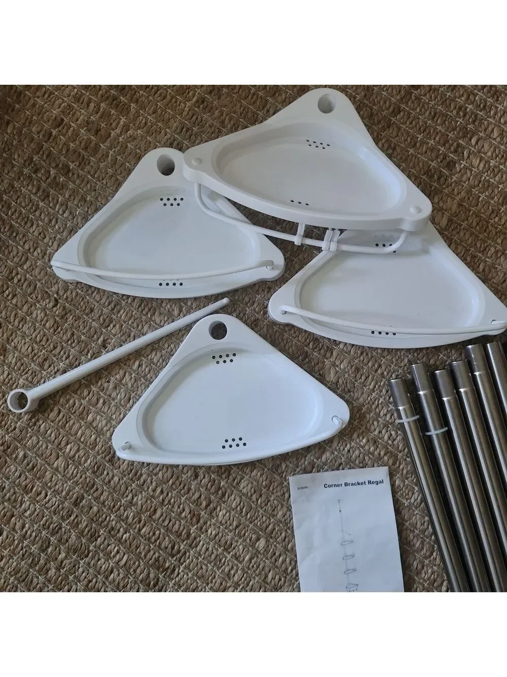 Adjustable White Bath Storage Tower